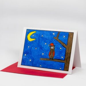 Weihnachtskarte: Weihnachtseule