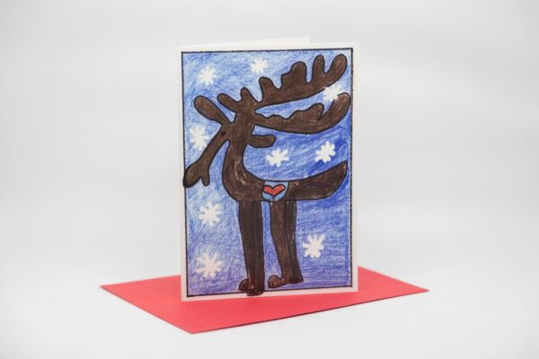 Weihnachtskarte: Rentier