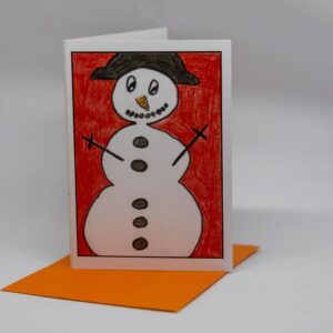 Weihnachtskarte: Schneemann