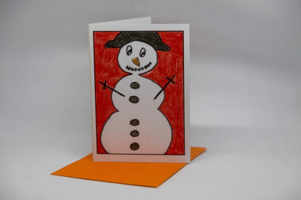 Weihnachtskarte: Schneemann