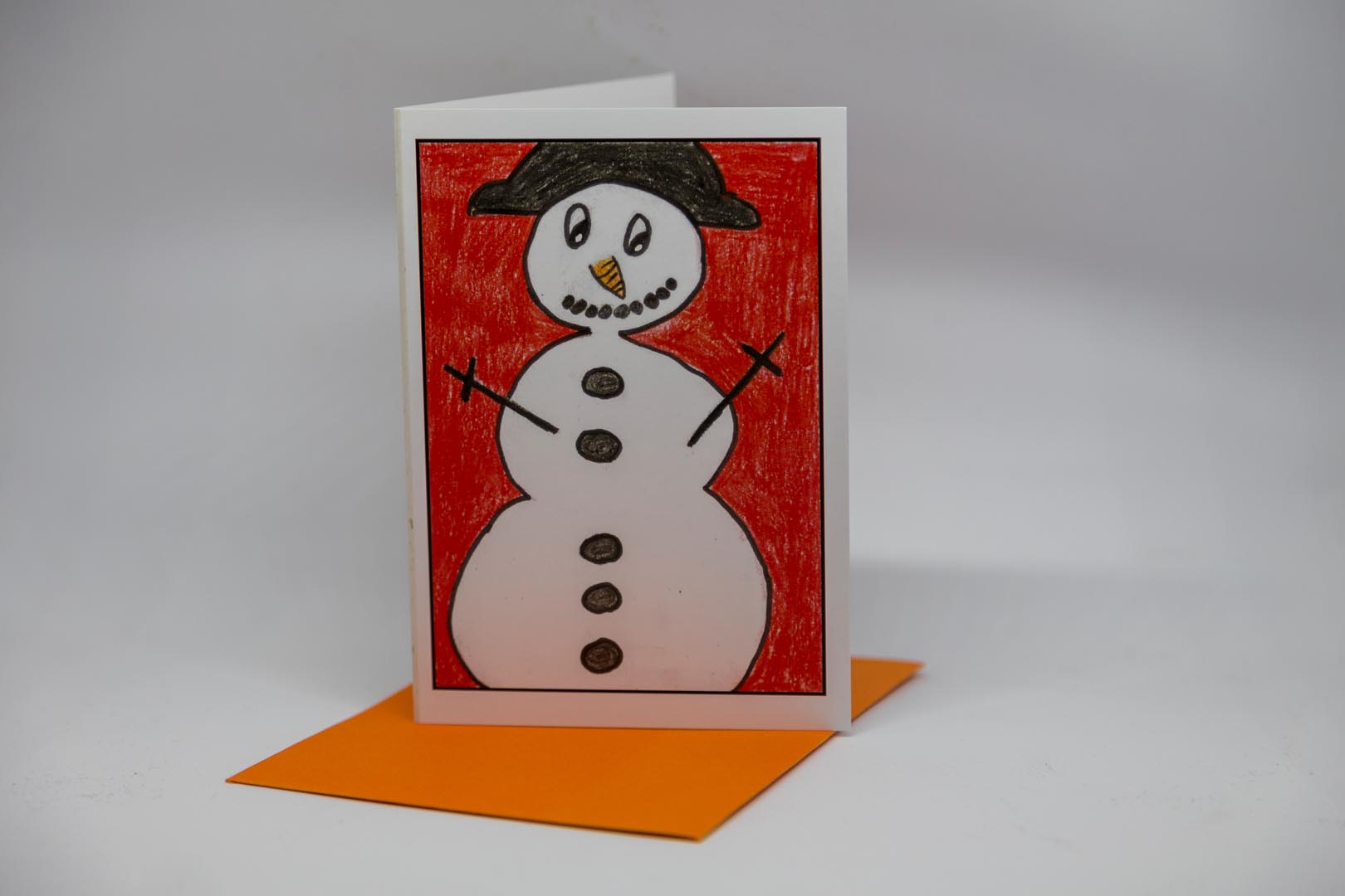 Weihnachtskarte: Schneemann