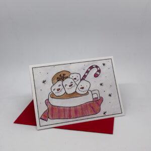 Weihnachtskarte: Marshmallows