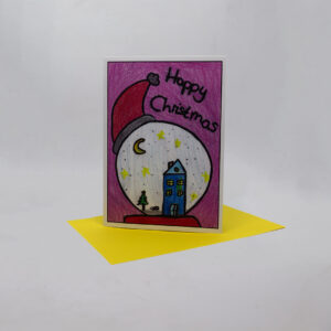 Weihnachtskarte: Schneekugel